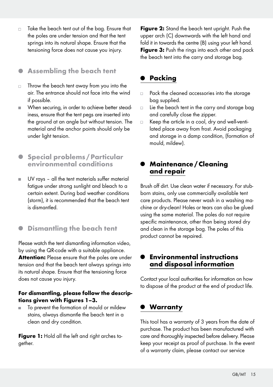 Crivit Pop-Up Beach Shelter User Manual | Page 15 / 20