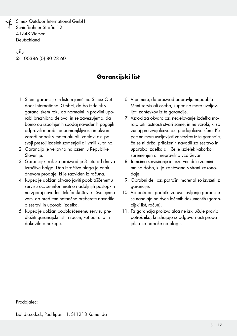 Garancijski list | Crivit Pop-Up Beach Shelter User Manual | Page 17 / 27