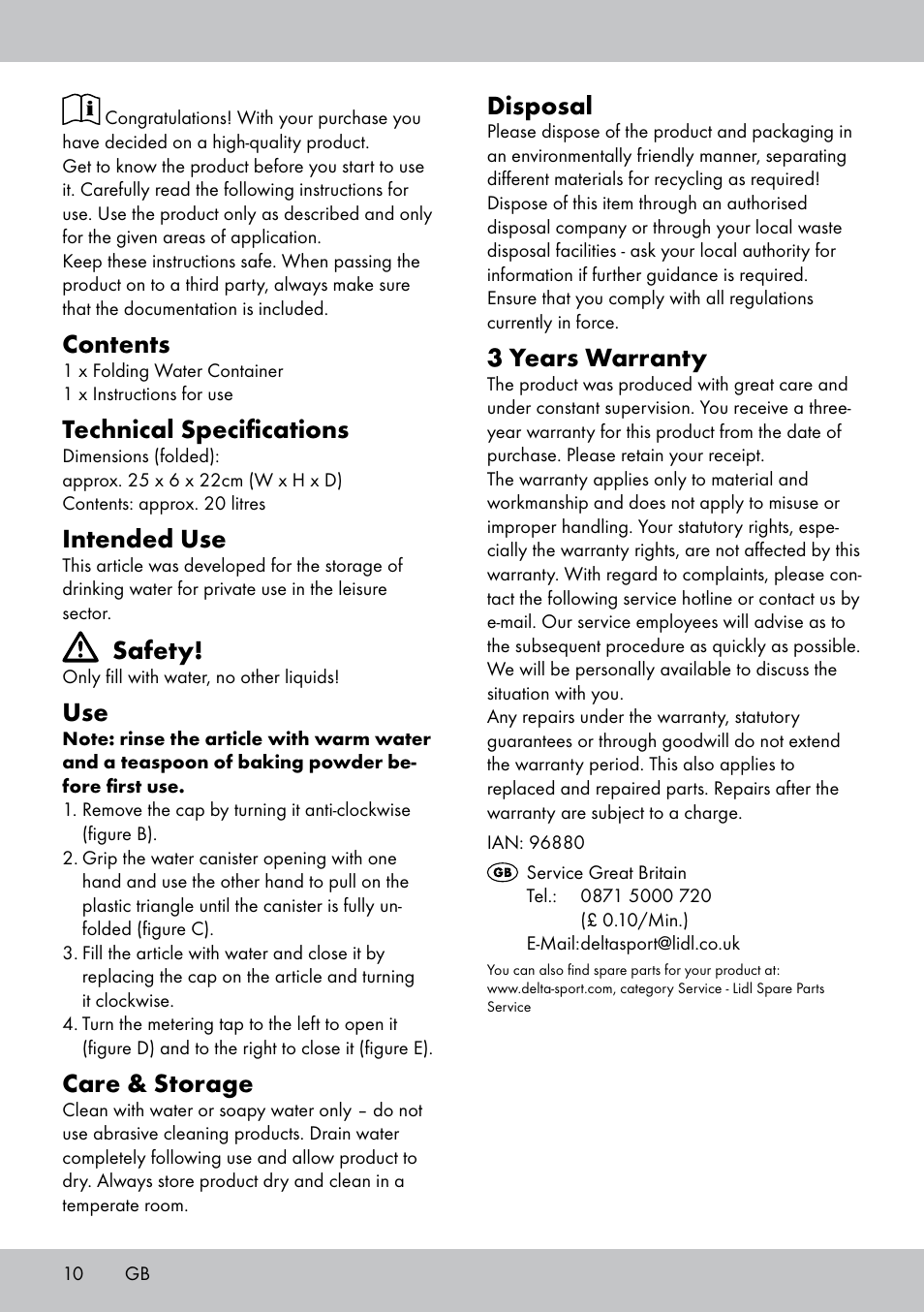 Crivit CS-1803 User Manual | Page 8 / 10