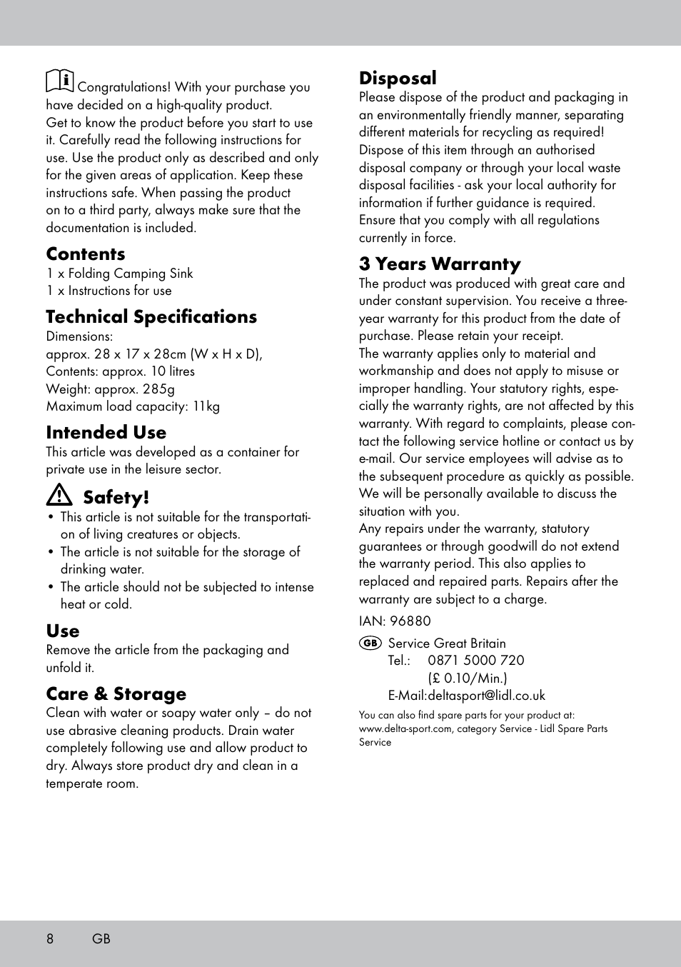 Crivit CS-1804 User Manual | Page 8 / 12