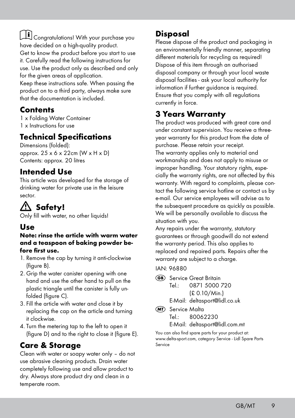 Crivit CS-1803 User Manual | Page 7 / 10