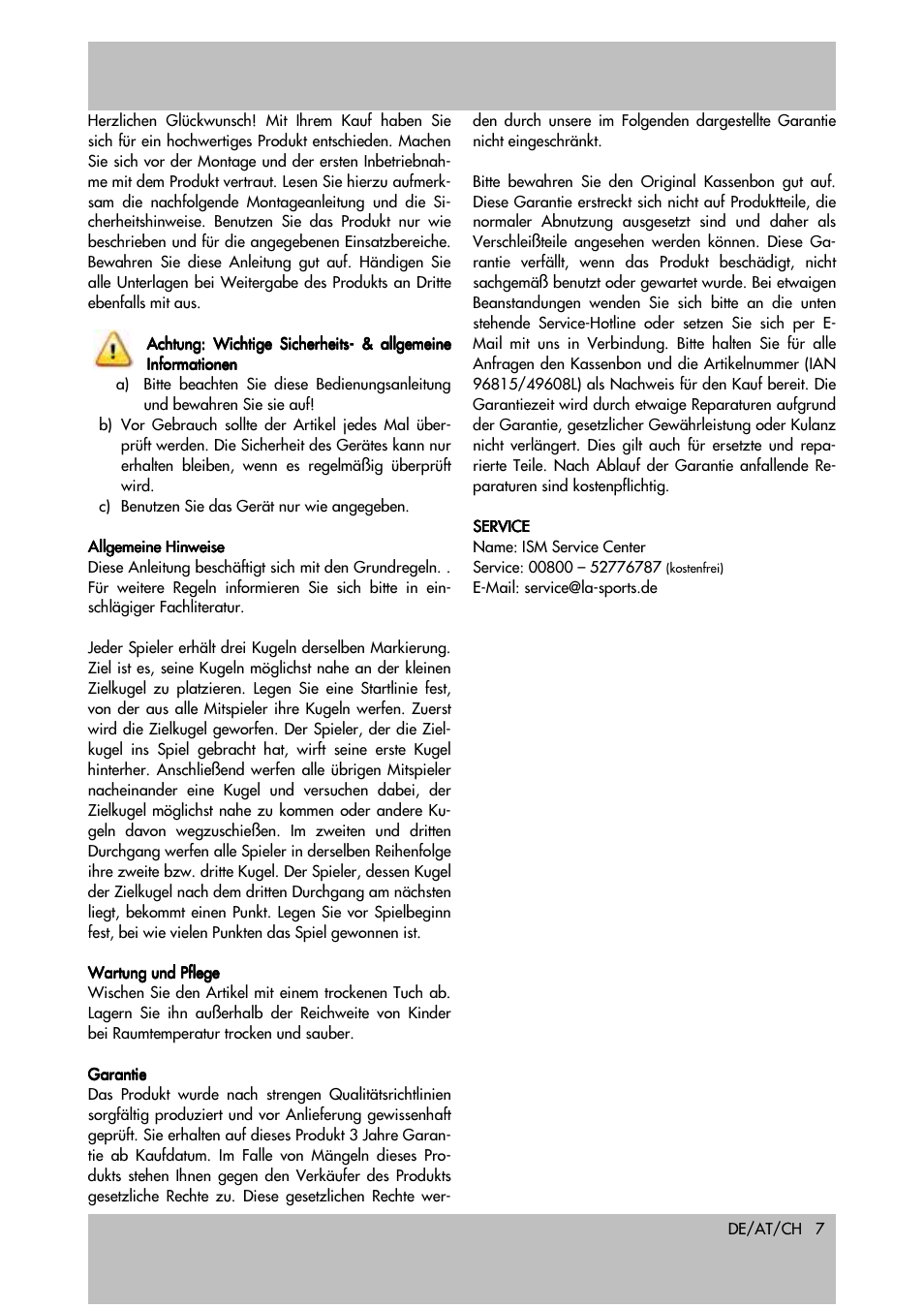 Crivit Boules Set User Manual | Page 7 / 8