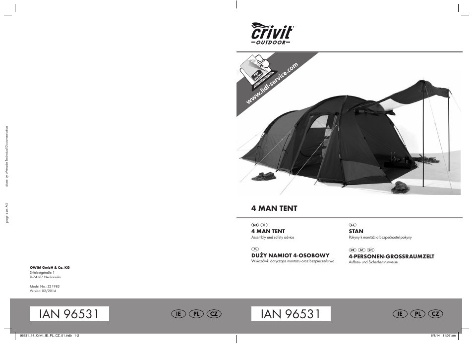 Crivit Z31983 User Manual | 18 pages