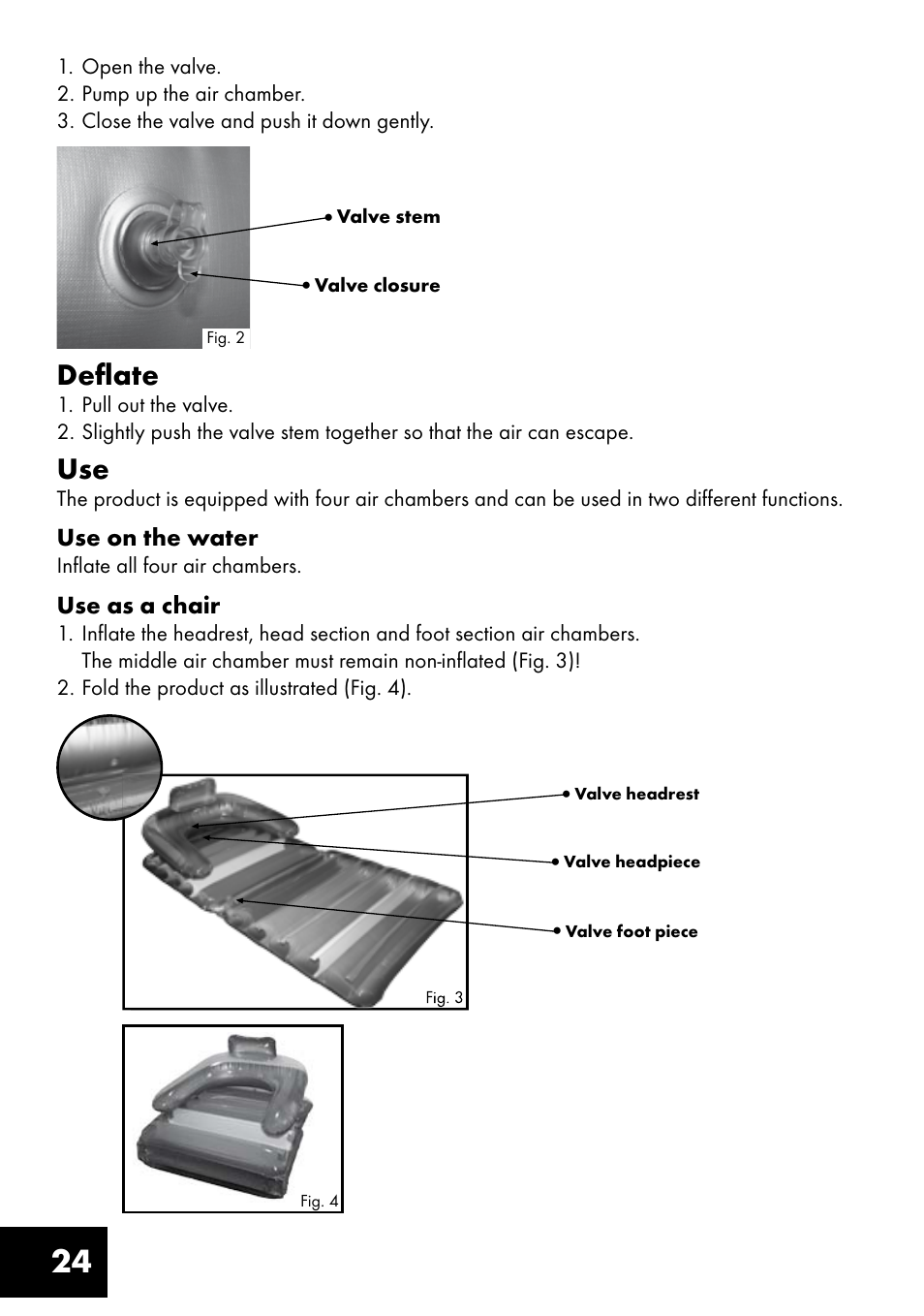 Deflate | Crivit Inflatable Beach Chair User Manual | Page 24 / 32