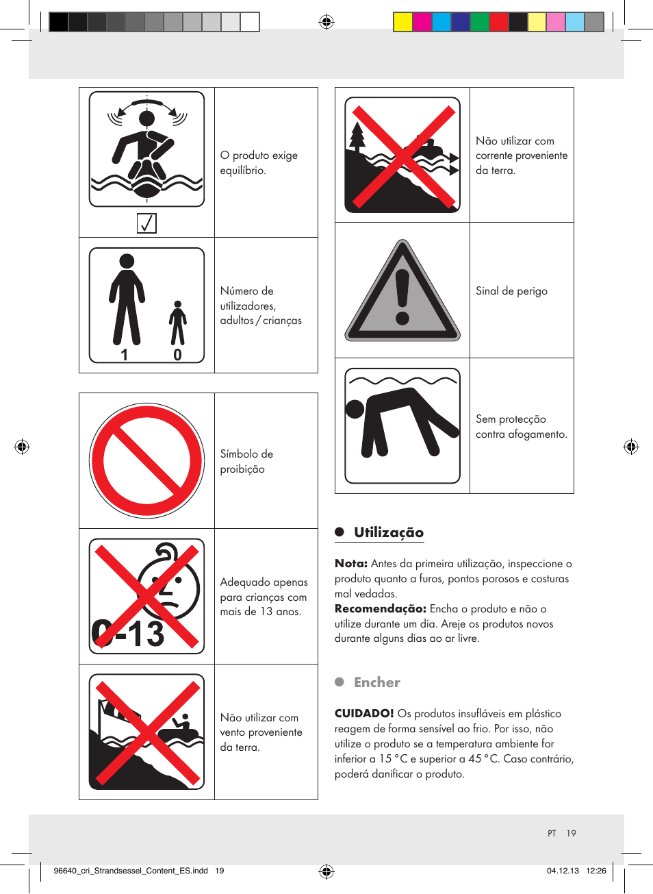 Utilização, Encher | Crivit Z31956A_B User Manual | Page 19 / 34