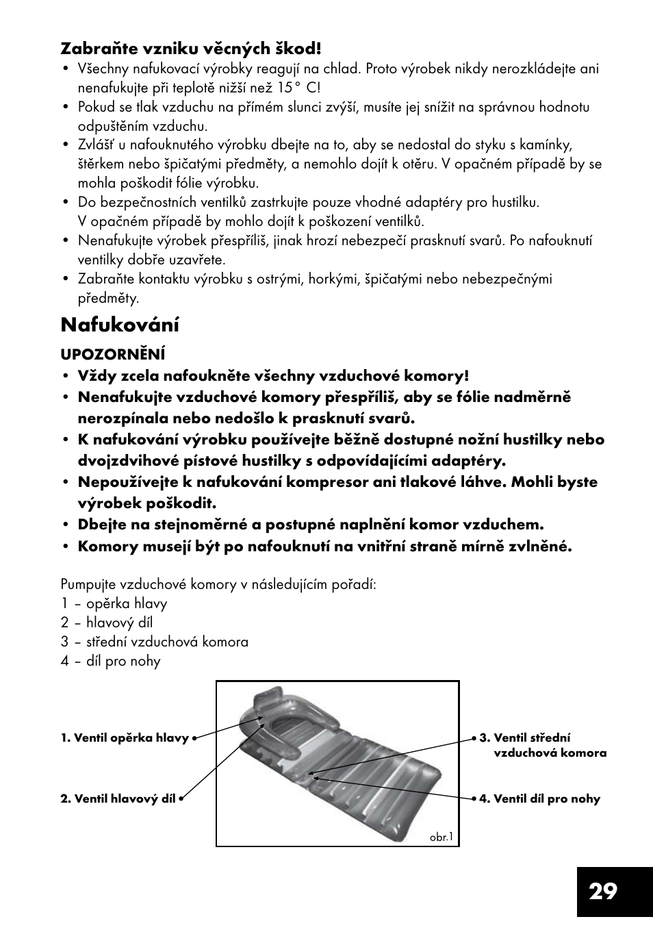 Nafukování | Crivit Inflatable Beach Chair User Manual | Page 29 / 44