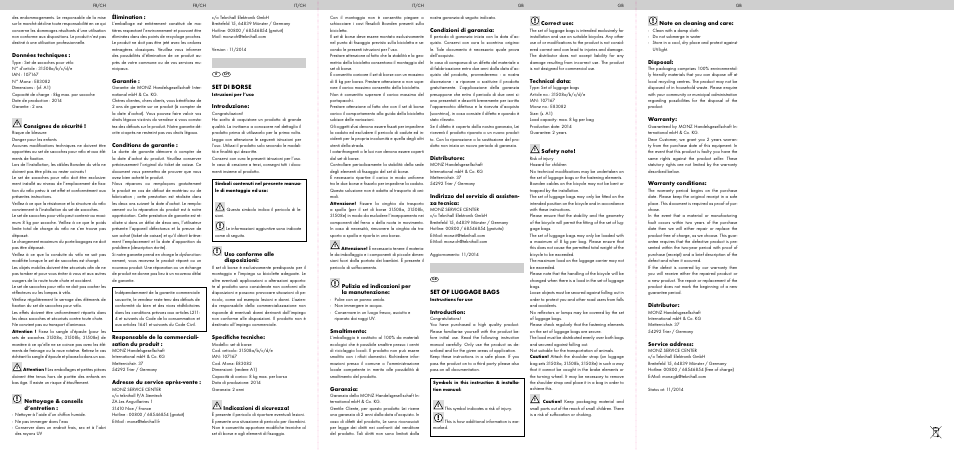 Crivit Pannier Bag Set User Manual | Page 2 / 2