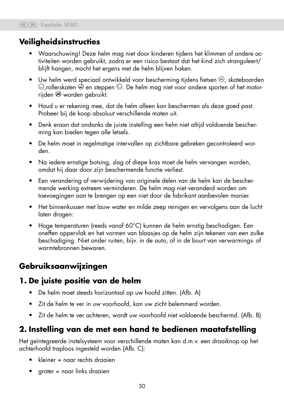 Veiligheidsinstructies | Crivit SP-80 User Manual | Page 30 / 42