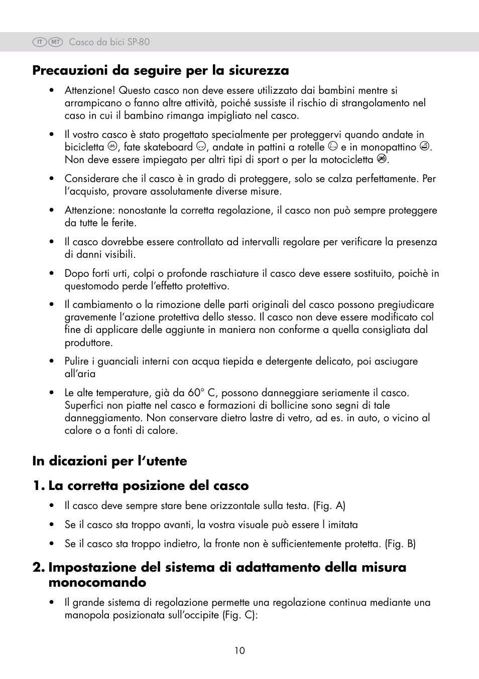 Precauzioni da seguire per la sicurezza | Crivit SP-80 User Manual | Page 10 / 30