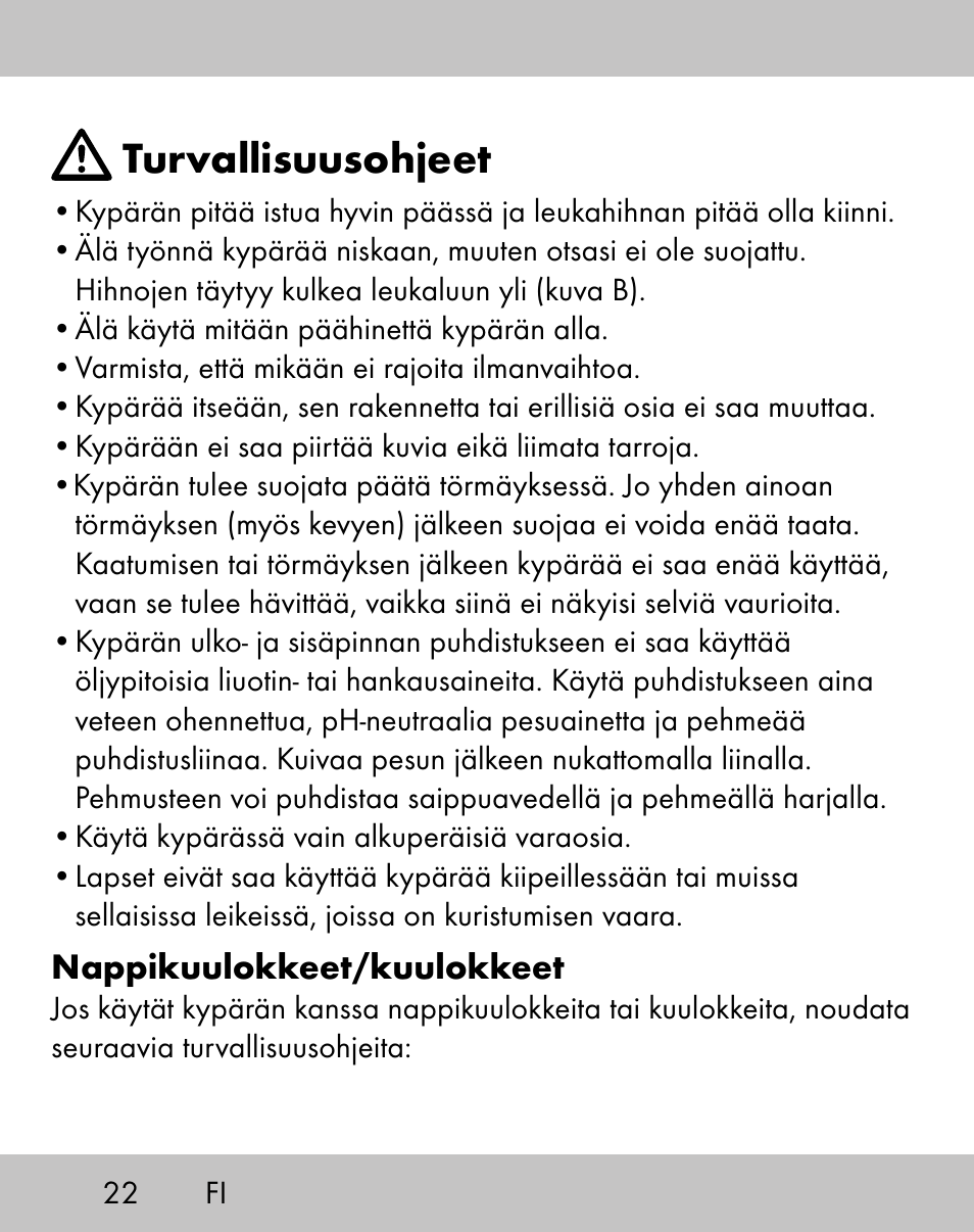 Turvallisuusohjeet | Crivit ES-1656 User Manual | Page 20 / 74