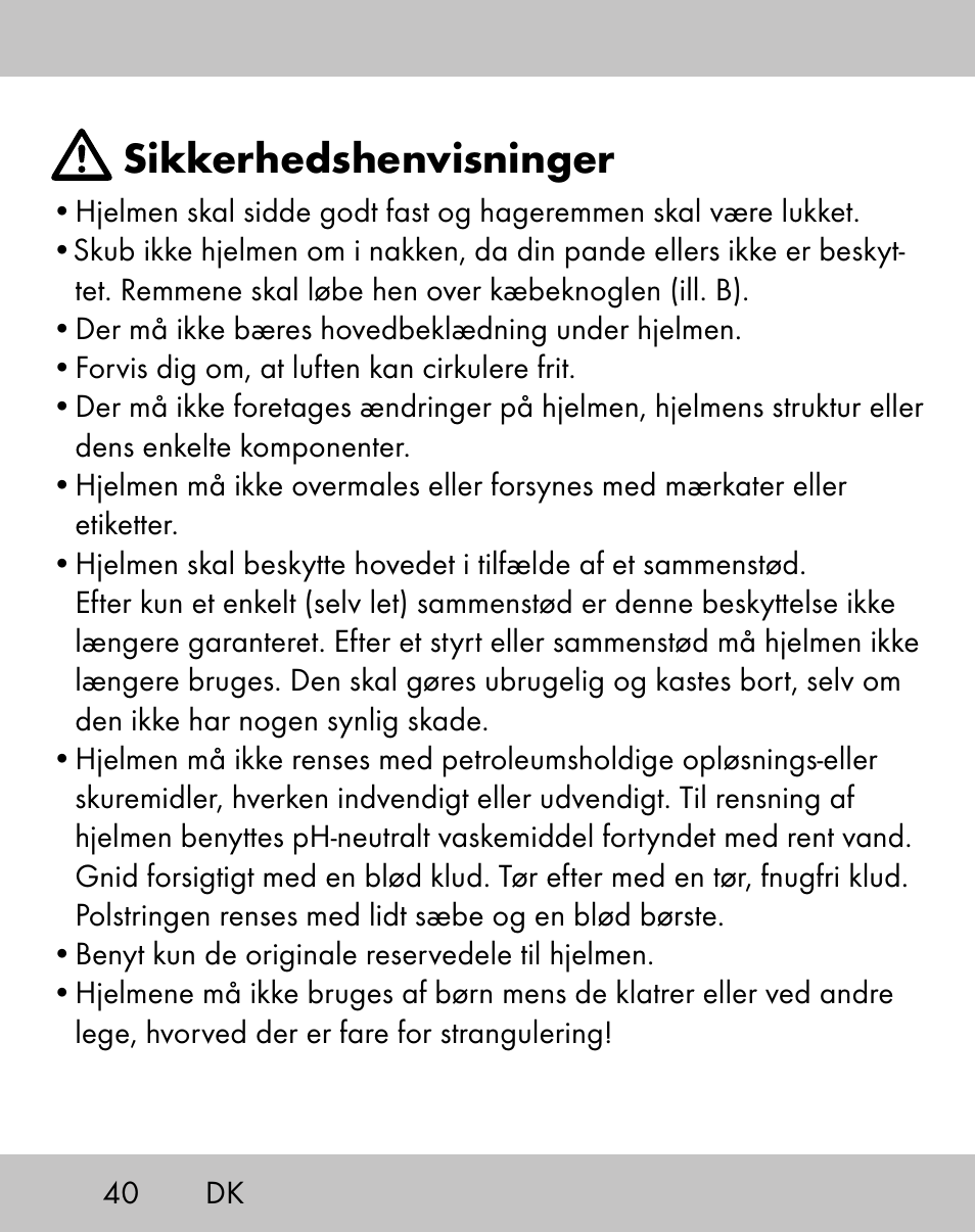 Sikkerhedshenvisninger | Crivit ES-1656 User Manual | Page 38 / 74