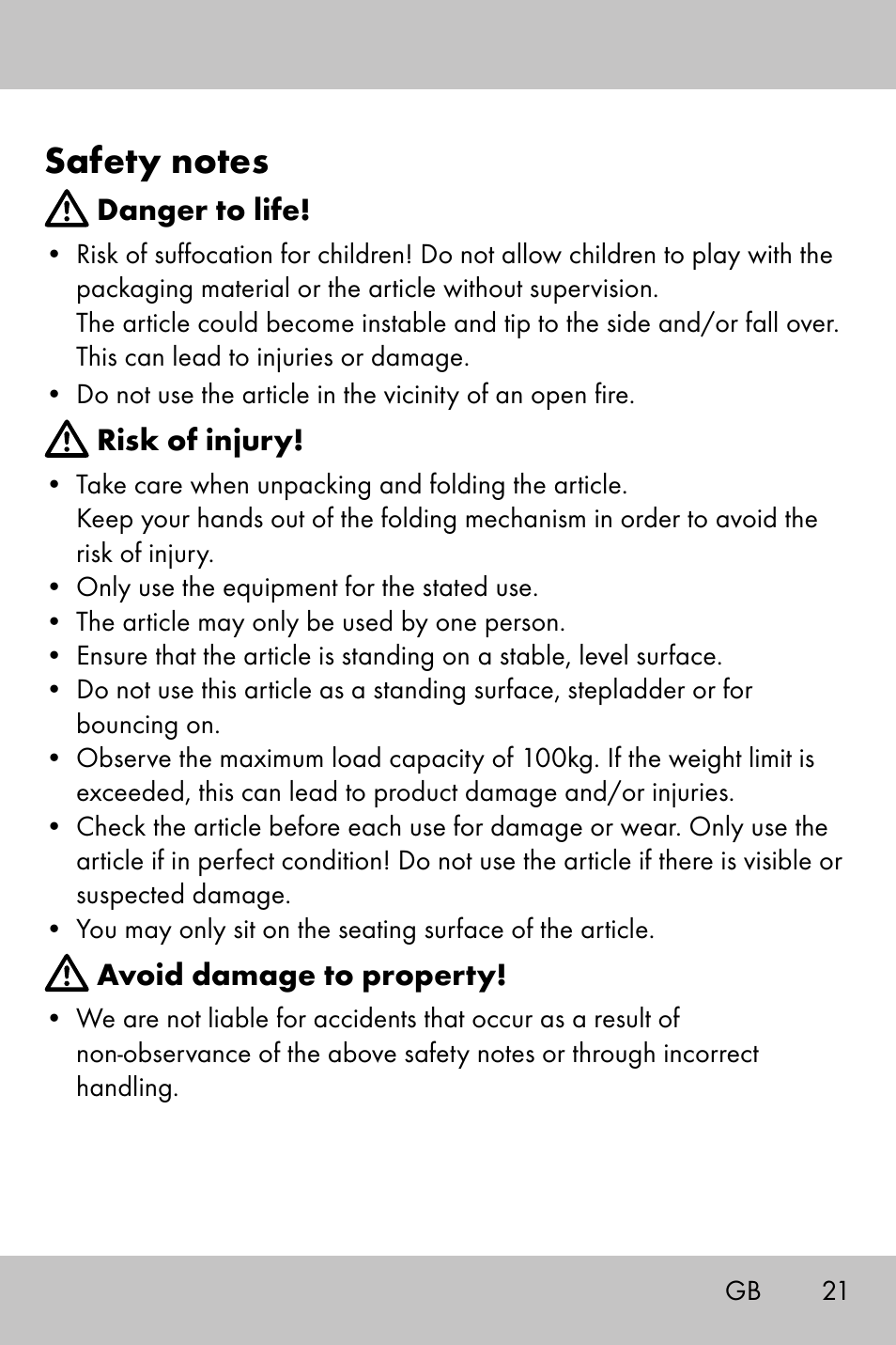 Crivit Camping Chair User Manual | Page 19 / 24