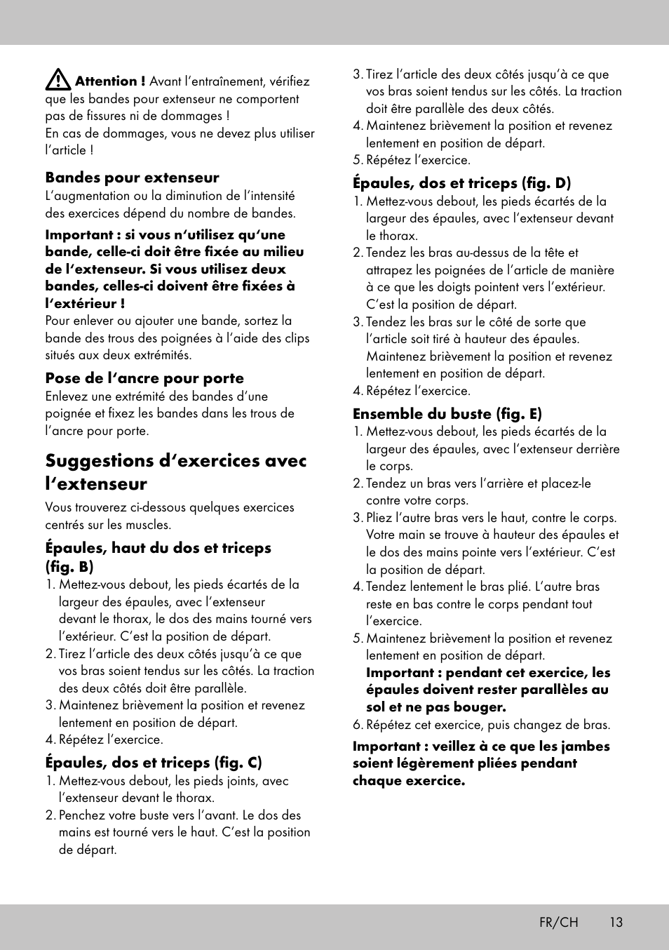 Suggestions d‘exercices avec l‘extenseur | Crivit FE-1958 User Manual | Page 11 / 26