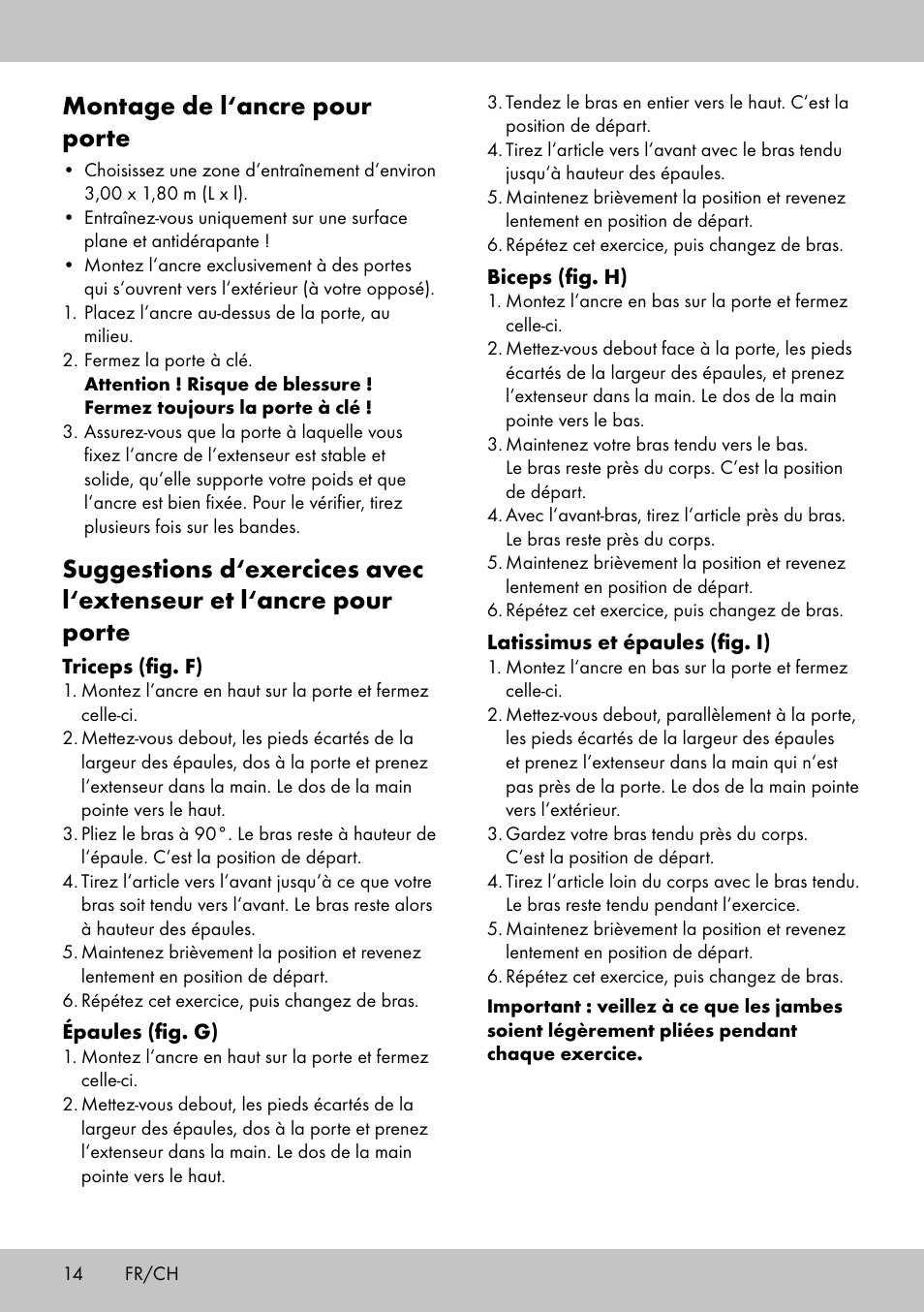 Montage de l‘ancre pour porte | Crivit FE-1958 User Manual | Page 12 / 26