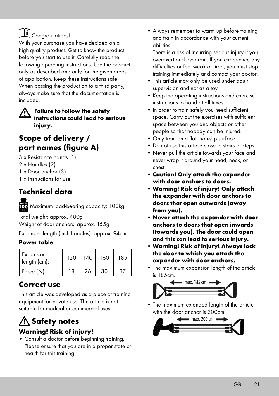 Scope of delivery / part names (figure a), Technical data, Correct use | Crivit FE-1958 User Manual | Page 19 / 26