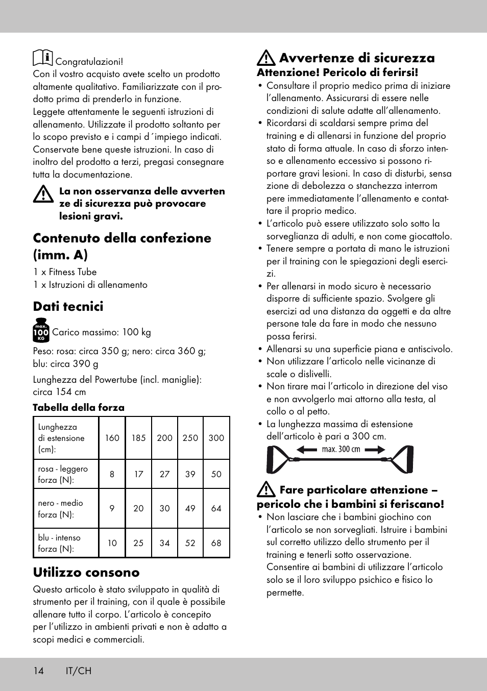 Contenuto della confezione (imm. a), Dati tecnici, Utilizzo consono | Avvertenze di sicurezza | Crivit PT-1959 User Manual | Page 12 / 18