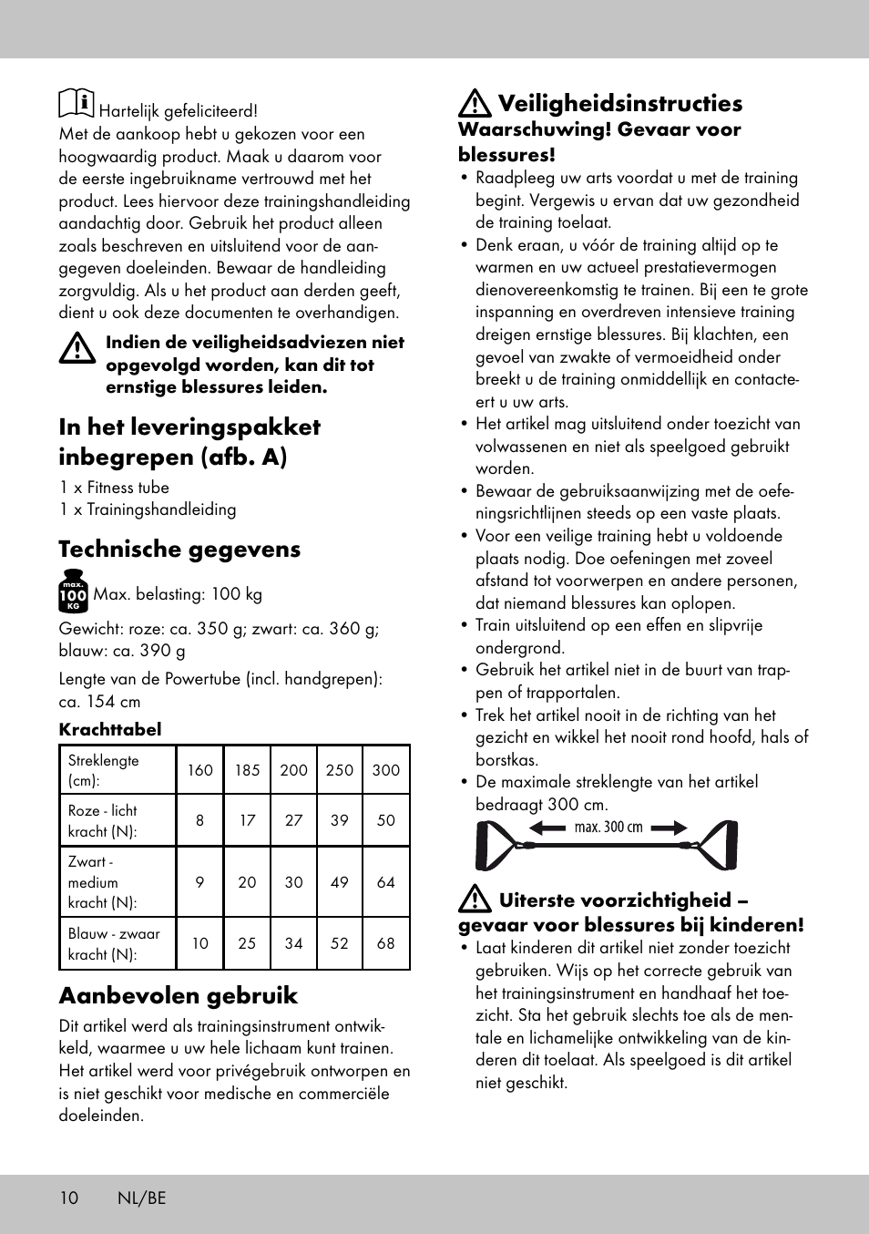 Technische gegevens, Aanbevolen gebruik, Veiligheidsinstructies | Crivit PT-1959 User Manual | Page 8 / 18