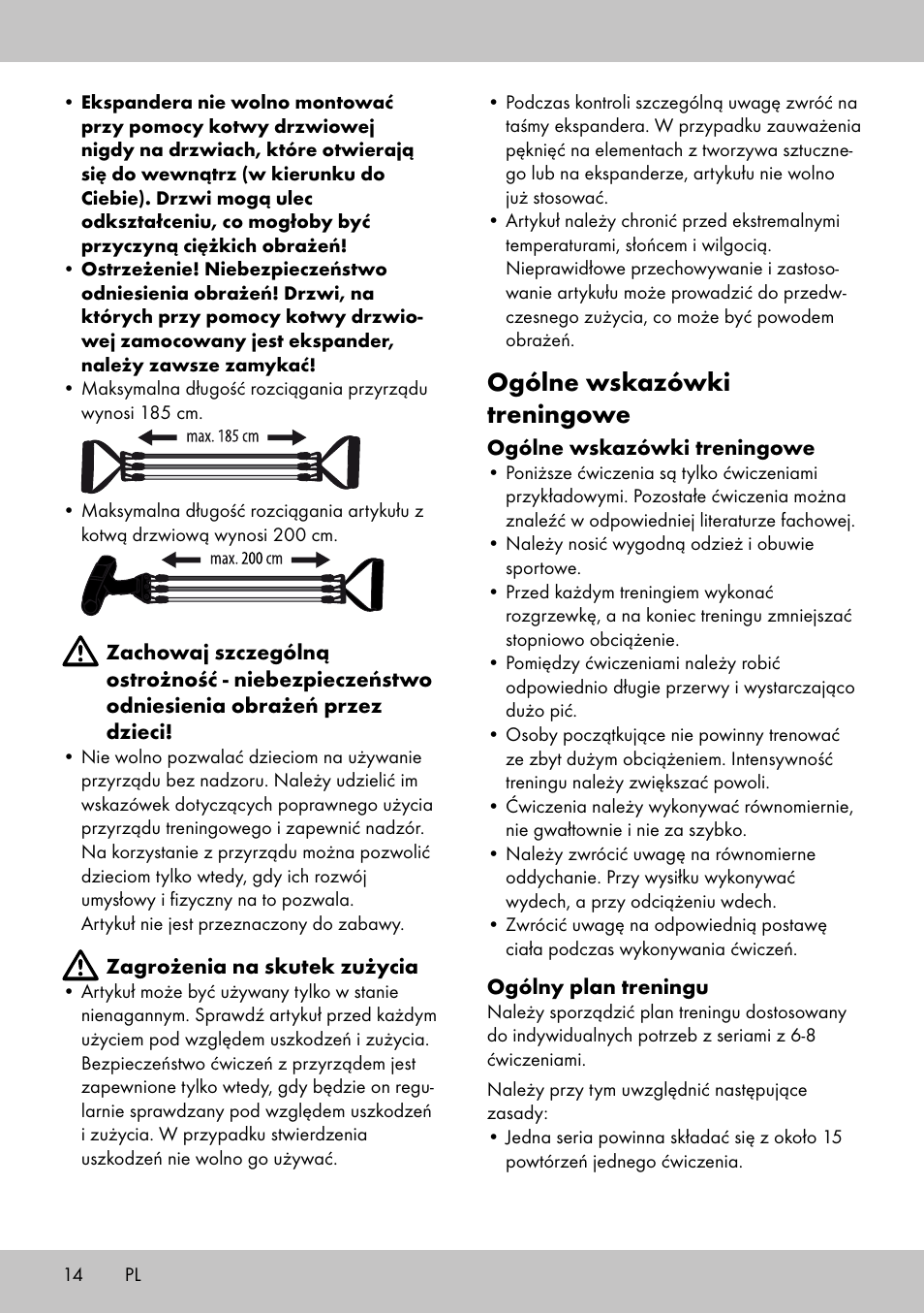 Ogólne wskazówki treningowe | Crivit FE-1958 User Manual | Page 12 / 38