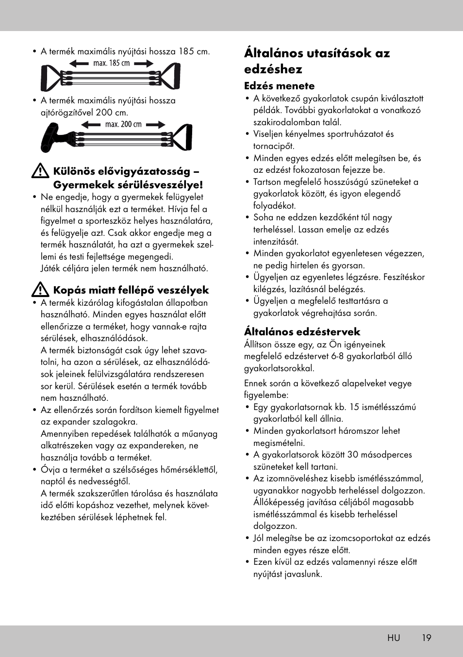 Általános utasítások az edzéshez | Crivit FE-1958 User Manual | Page 17 / 38