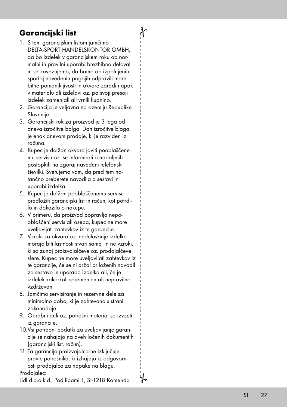 Garancijski list | Crivit FE-1958 User Manual | Page 25 / 38