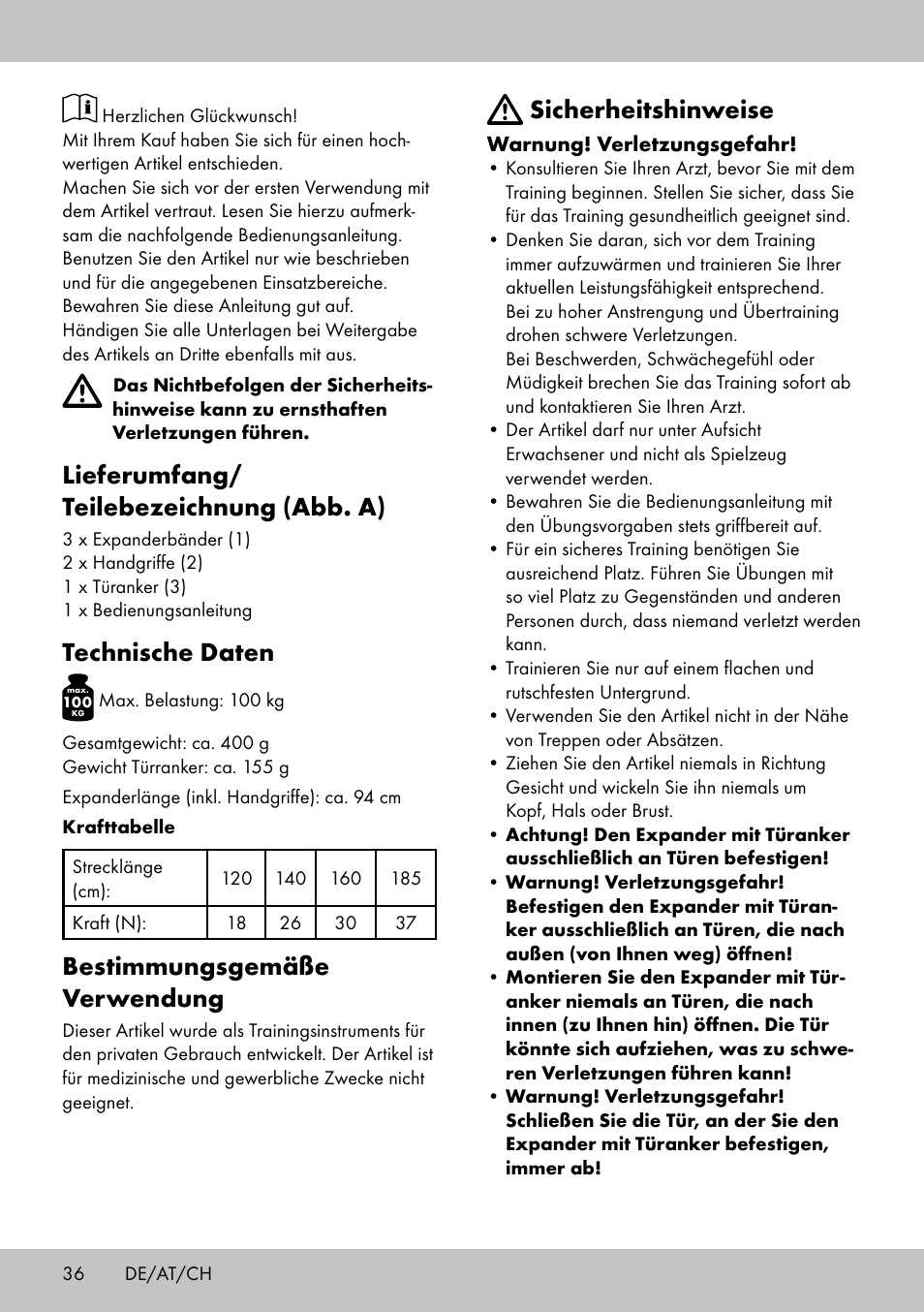 Lieferumfang/ teilebezeichnung (abb. a), Technische daten, Bestimmungsgemäße verwendung | Sicherheitshinweise | Crivit FE-1958 User Manual | Page 34 / 38
