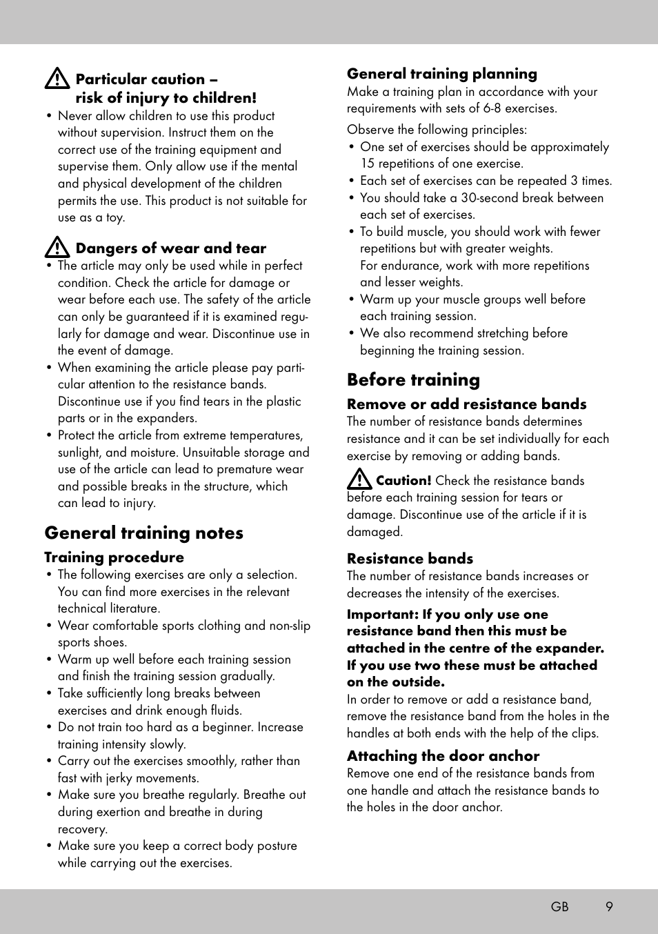 Before training | Crivit FE-1958 User Manual | Page 7 / 38