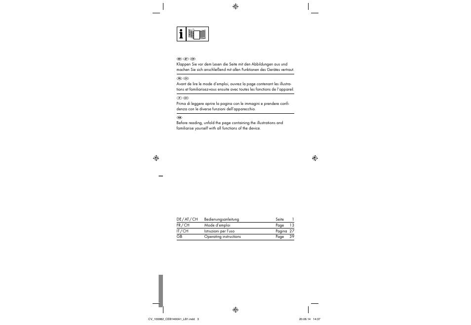 Crivit CEB 1400 A1 User Manual | Page 2 / 54
