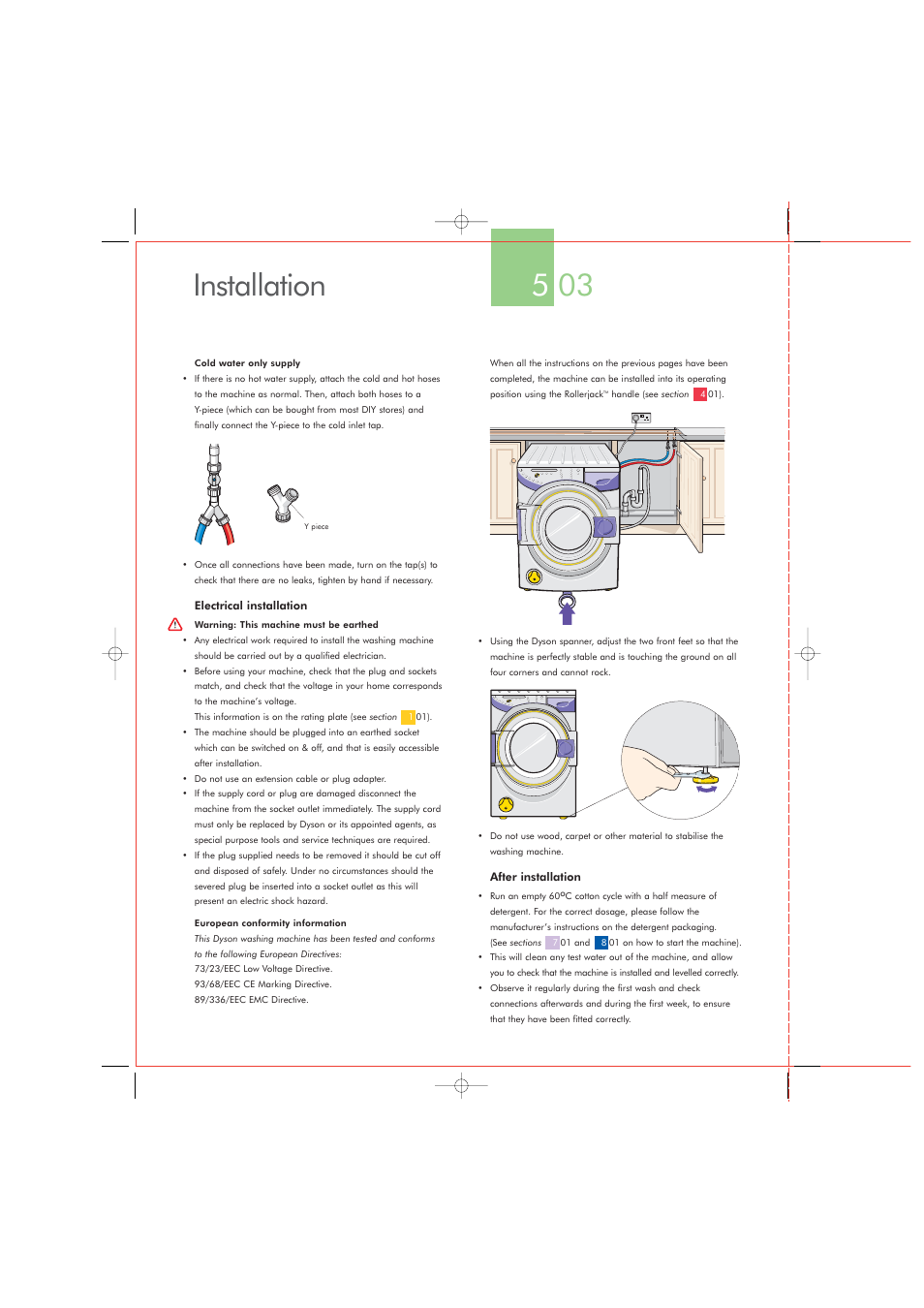 Installation 5 03 | DYSON CRO2 User Manual | Page 10 / 24