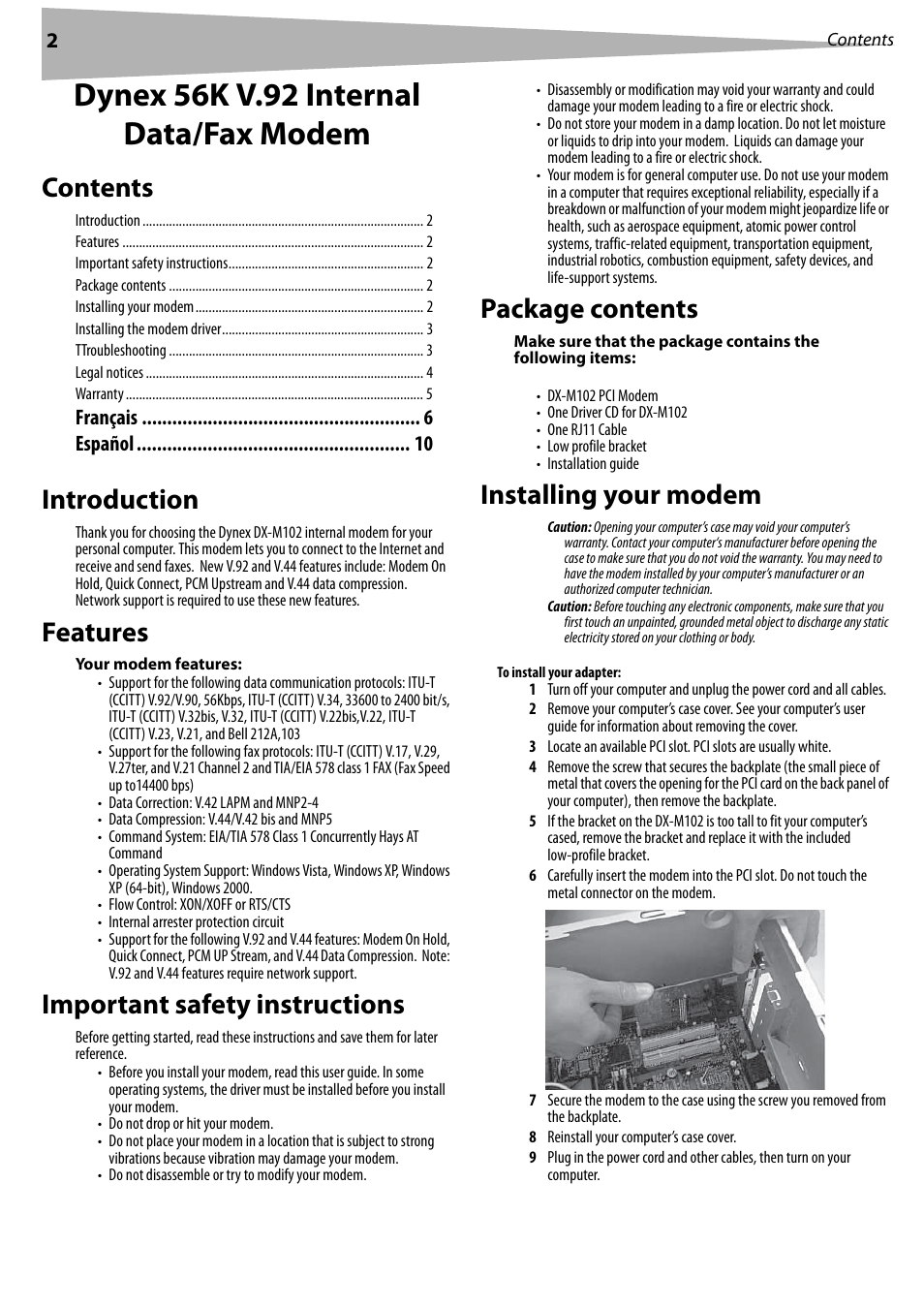 Dynex DX-M102 User Manual | Page 2 / 16
