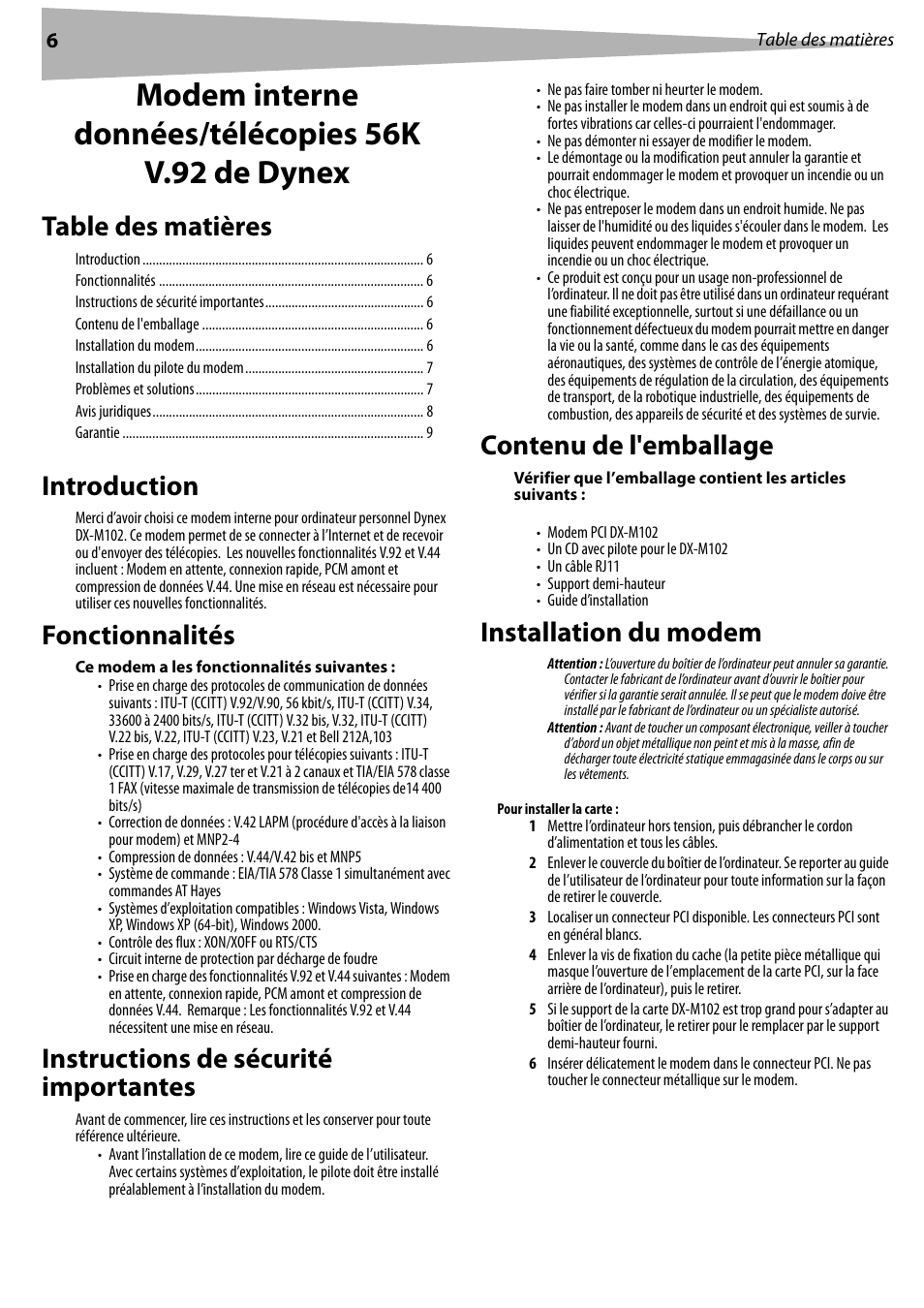Dynex DX-M102 User Manual | Page 6 / 16