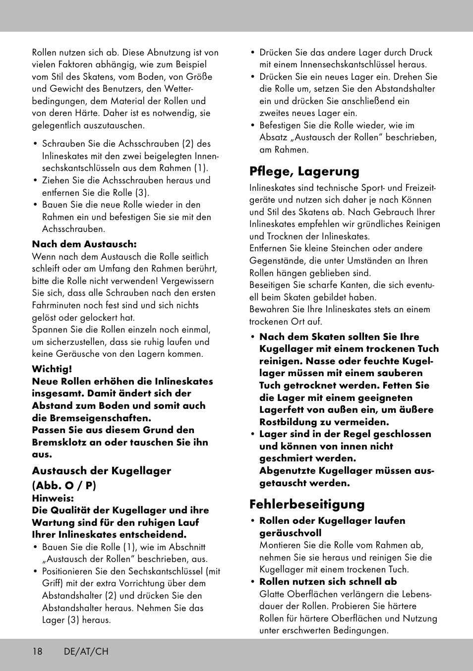 Pflege, lagerung, Fehlerbeseitigung | Crivit HI-1738 User Manual | Page 18 / 28