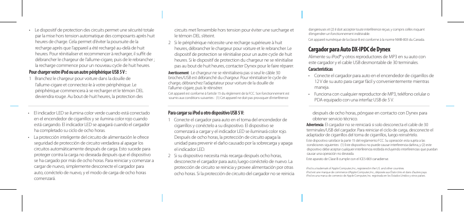 Cargador para auto dx-ipdc de dynex | Dynex DX-IPDC User Manual | Page 2 / 2