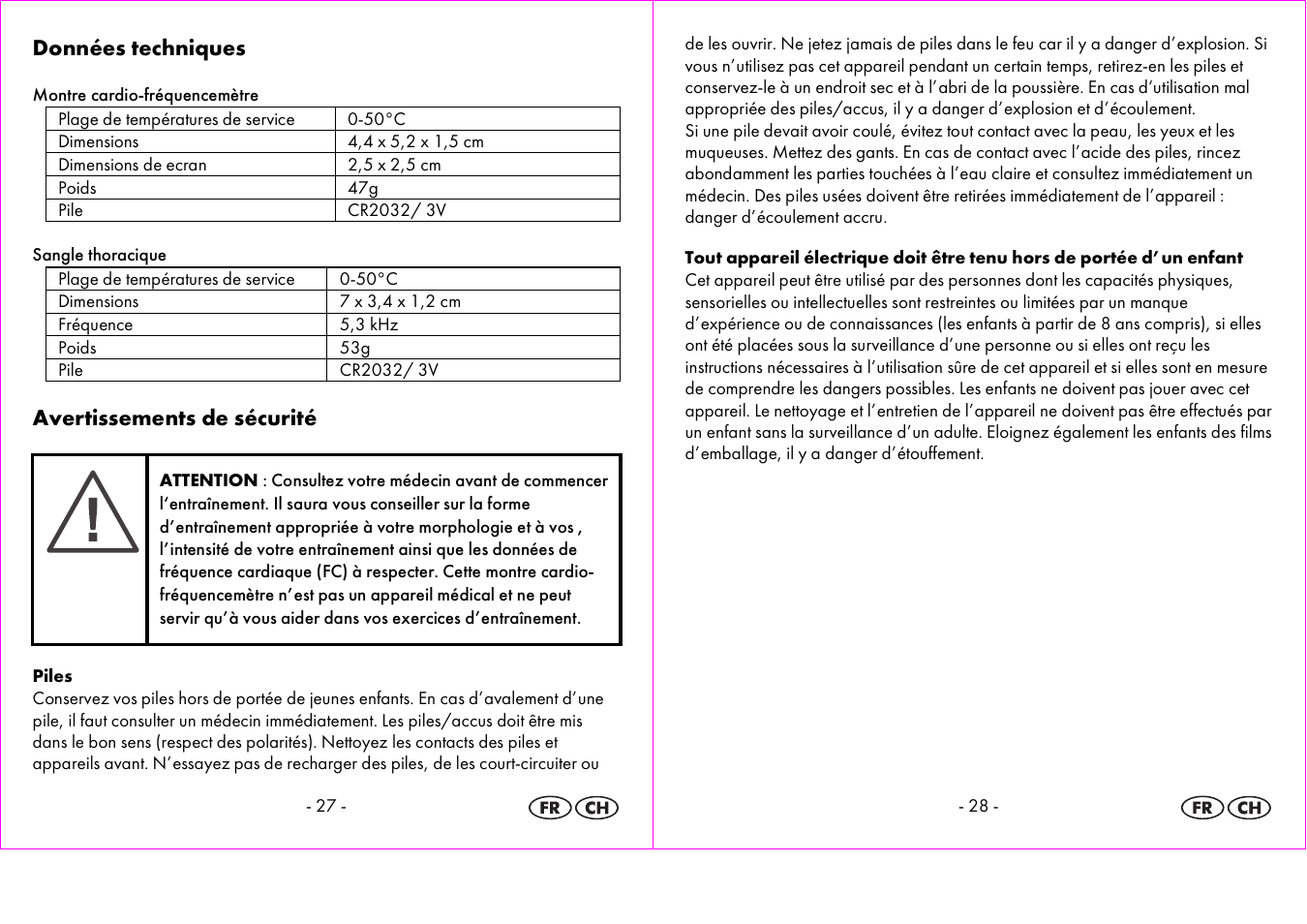 Données techniques, Avertissements de sécurité | Crivit 1-LD3875 User Manual | Page 15 / 47