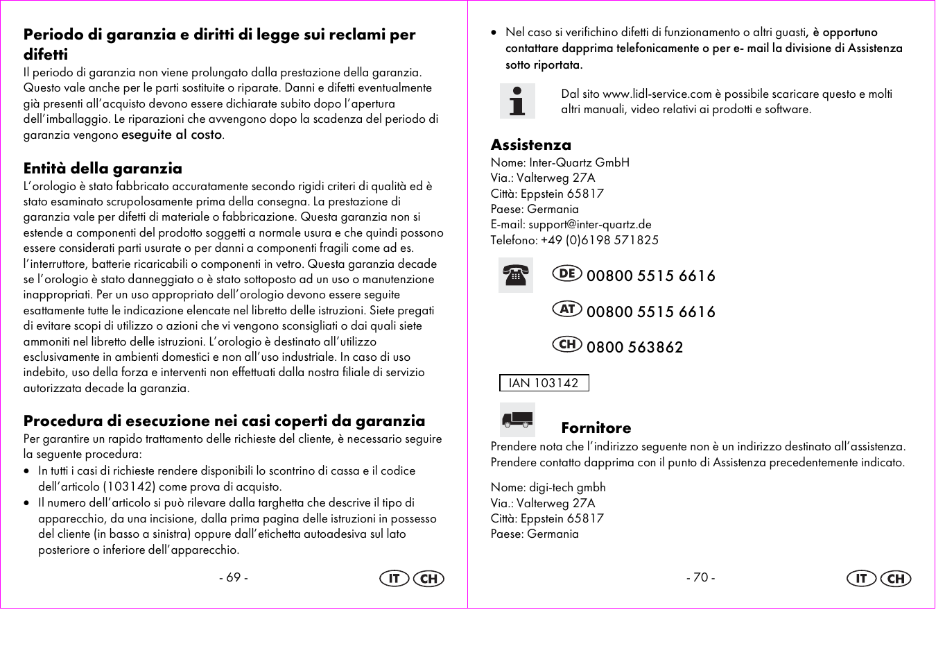 Entità della garanzia, Assistenza, Fornitore | Crivit 1-LD3875 User Manual | Page 36 / 47