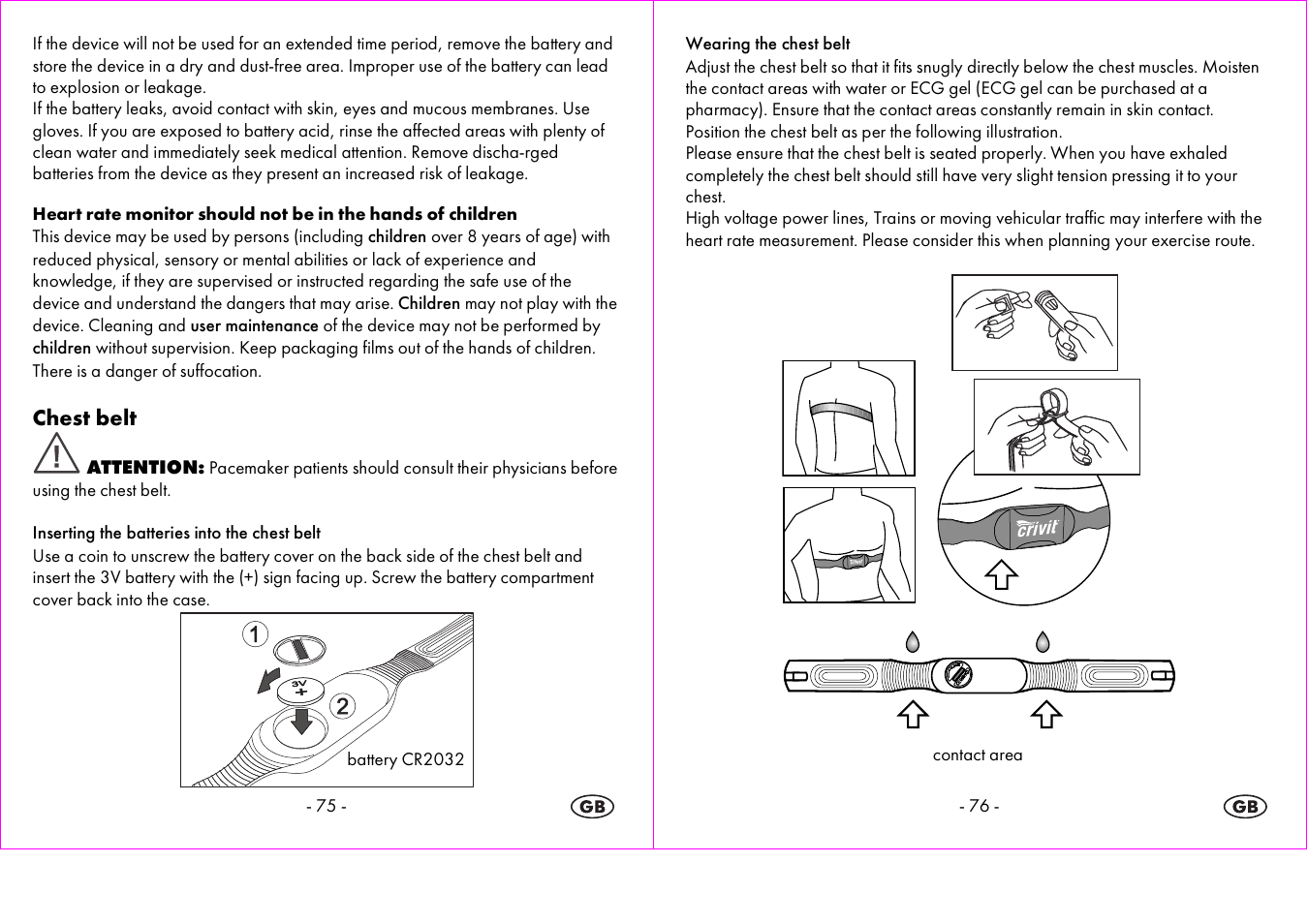 Chest belt | Crivit 1-LD3875 User Manual | Page 39 / 47