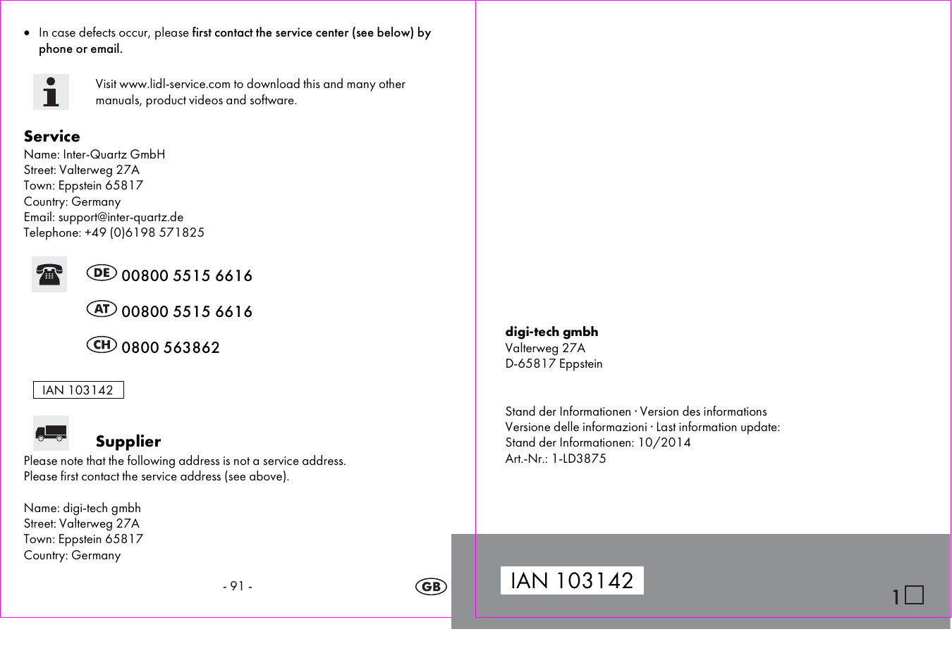 Crivit 1-LD3875 User Manual | Page 47 / 47