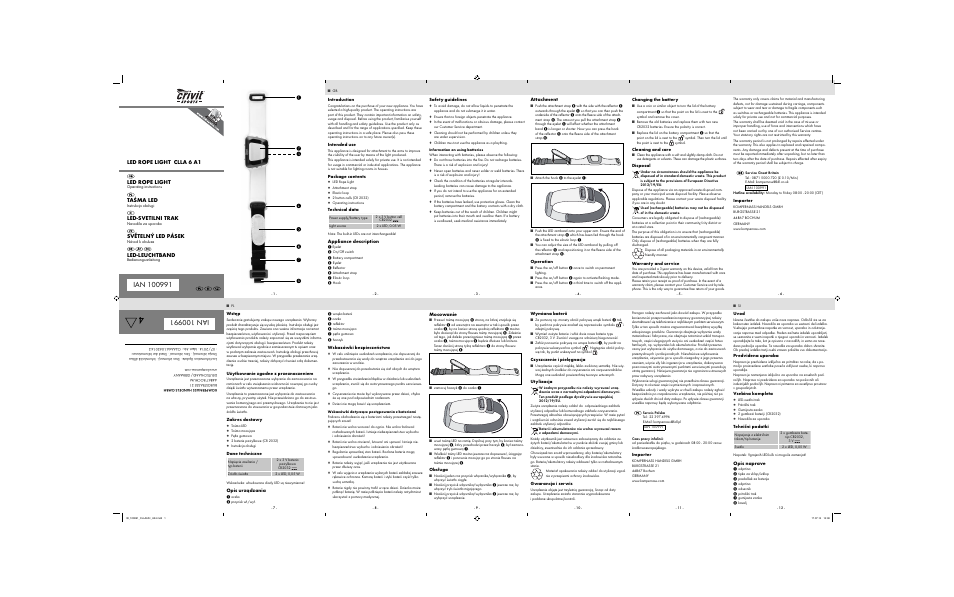 Crivit CLLA 6 A1 User Manual | 2 pages