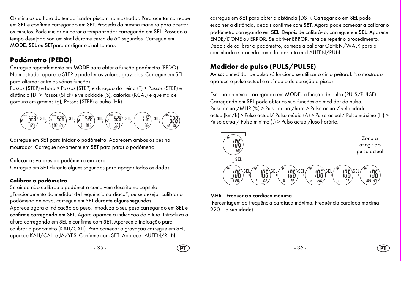 Podómetro (pedo), Medidor de pulso (puls/pulse) | Crivit 1-LD3875 User Manual | Page 19 / 46
