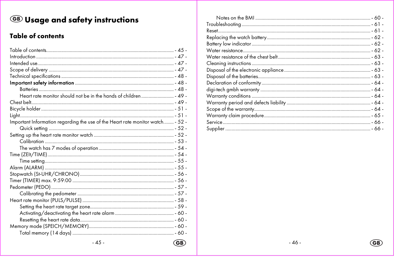 Usage and safety instructions | Crivit 1-LD3875 User Manual | Page 24 / 46