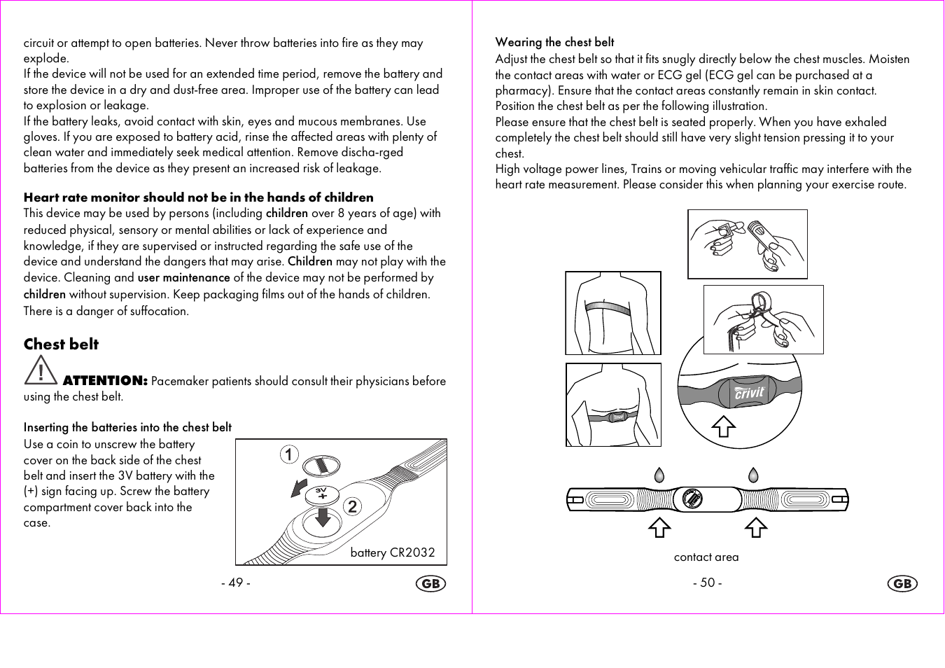 Chest belt | Crivit 1-LD3875 User Manual | Page 26 / 46