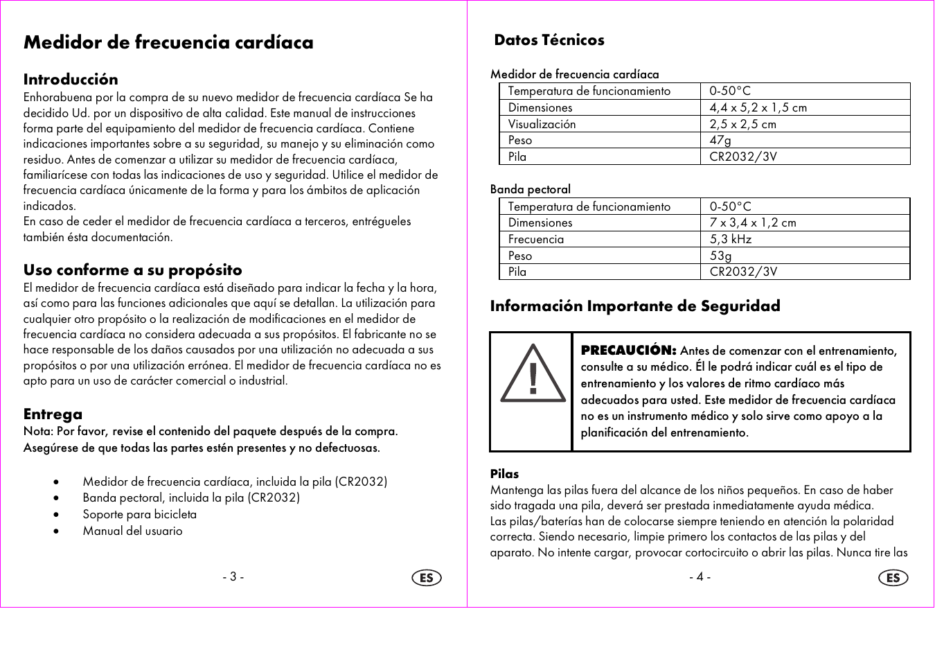Medidor de frecuencia cardíaca | Crivit 1-LD3875 User Manual | Page 3 / 46
