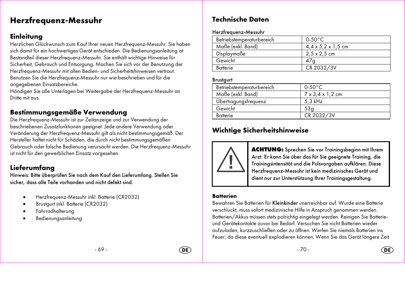 Herzfrequenz-messuhr | Crivit 1-LD3875 User Manual | Page 36 / 46