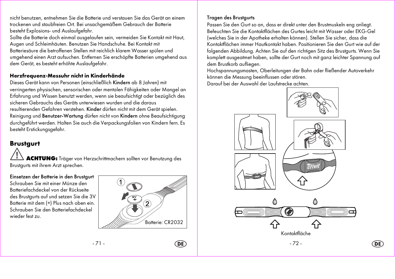 Brustgurt | Crivit 1-LD3875 User Manual | Page 37 / 46