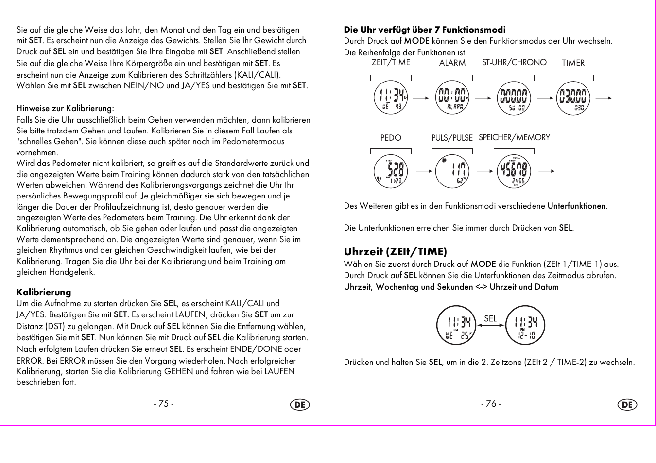 Uhrzeit (zeit/time) | Crivit 1-LD3875 User Manual | Page 39 / 46