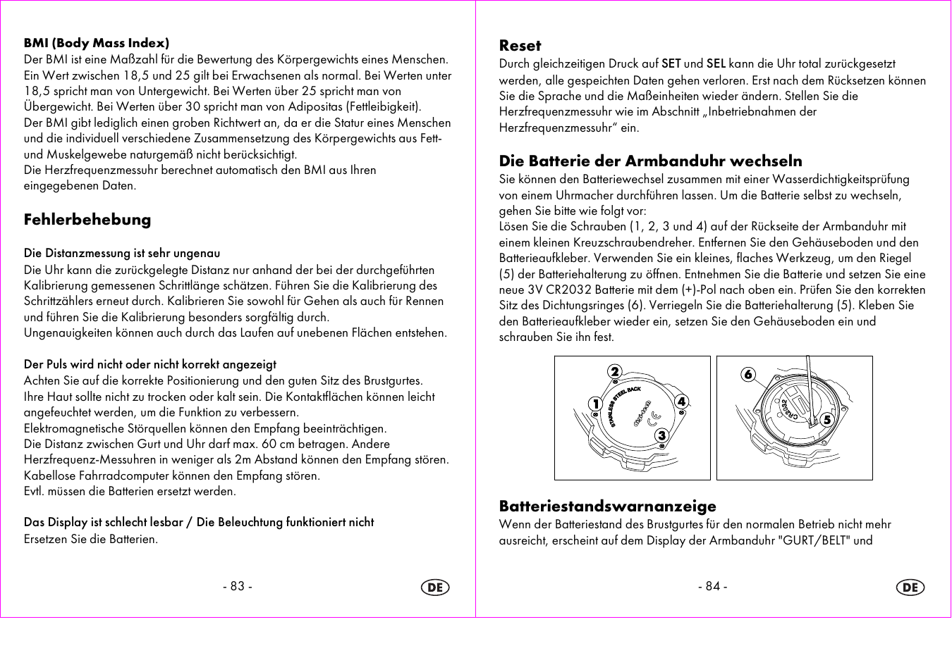 Fehlerbehebung, Reset, Die batterie der armbanduhr wechseln | Batteriestandswarnanzeige | Crivit 1-LD3875 User Manual | Page 43 / 46