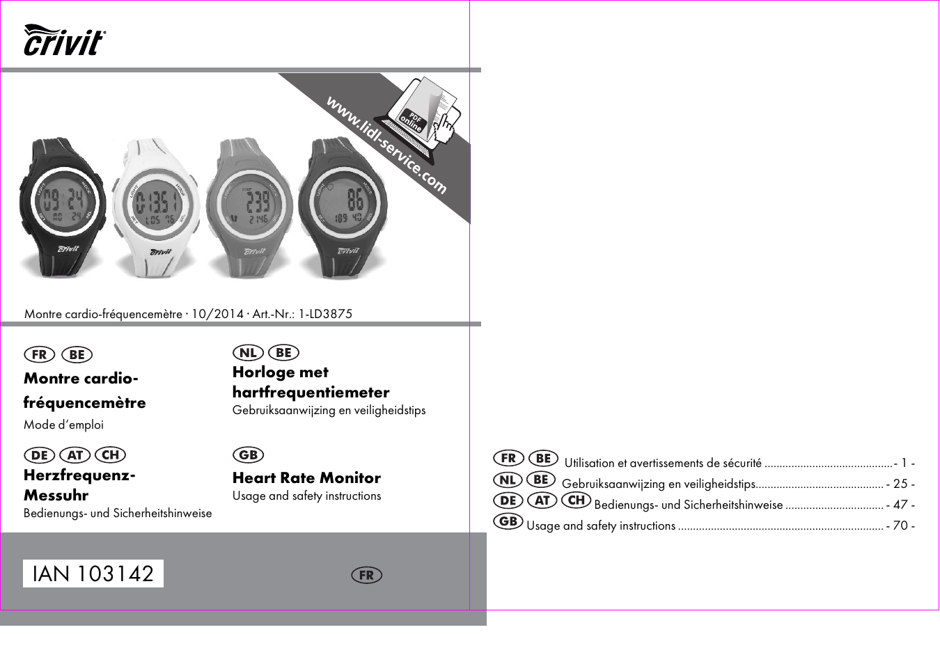 Crivit 1-LD3875 User Manual | 47 pages