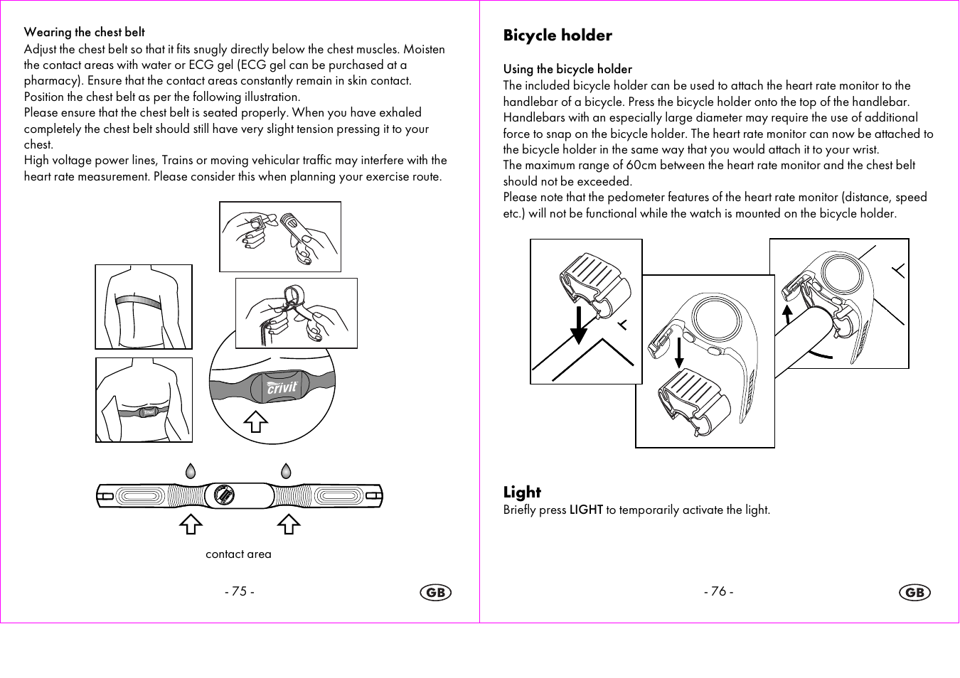 Bicycle holder, Light | Crivit 1-LD3875 User Manual | Page 39 / 47