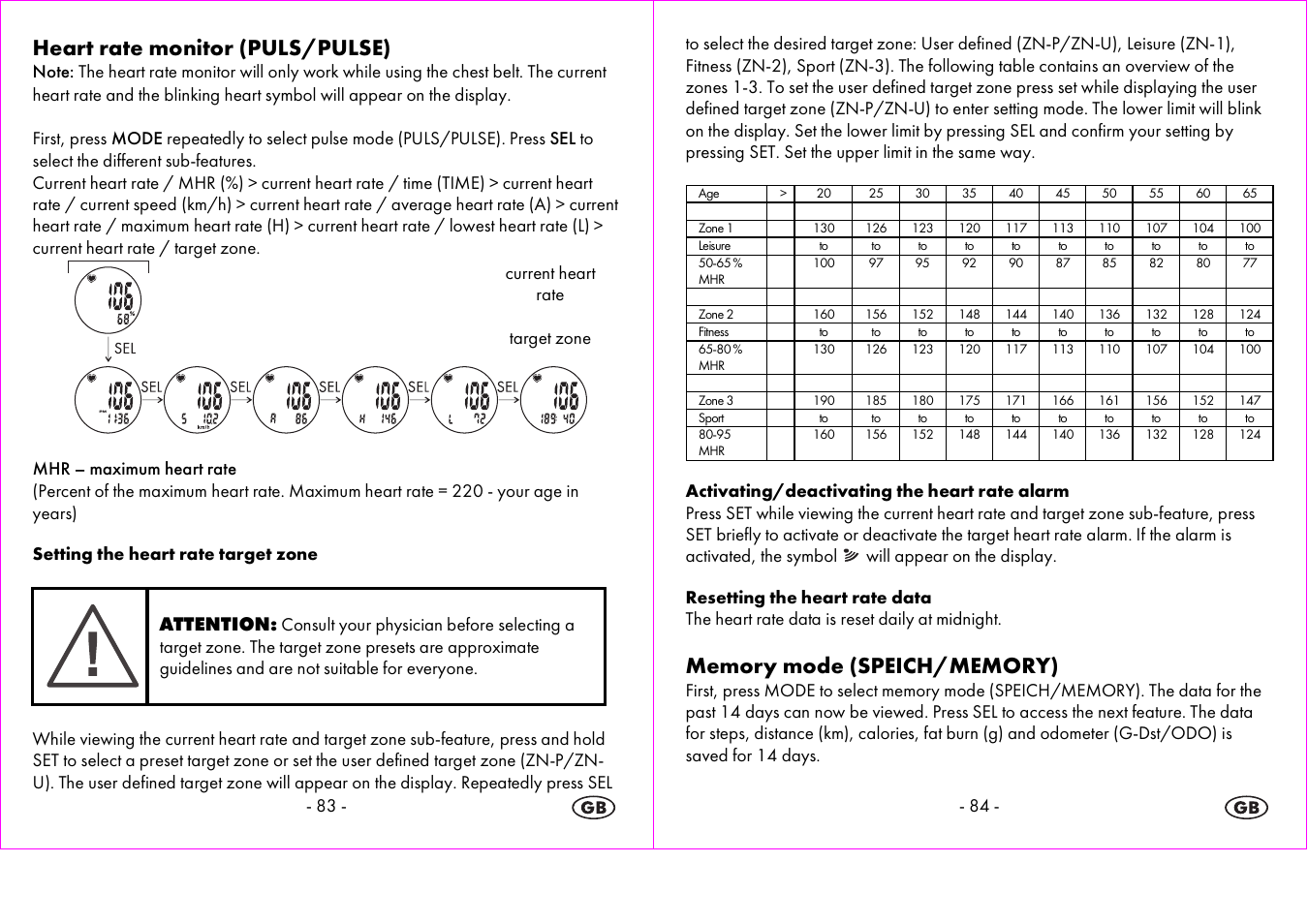 Heart rate monitor (puls/pulse) | Crivit 1-LD3875 User Manual | Page 43 / 47