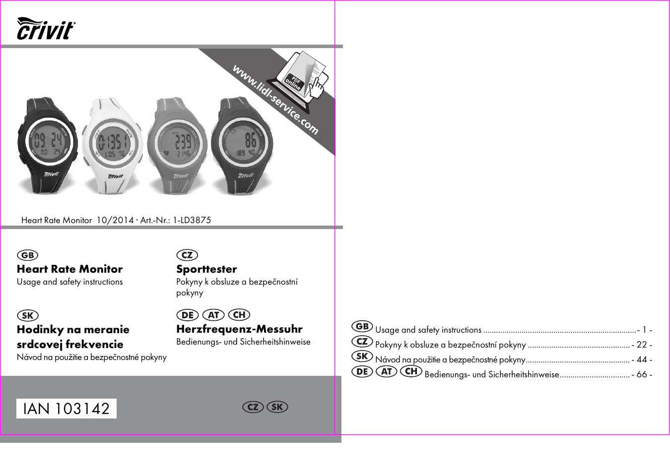 Crivit 1-LD3875 User Manual | 45 pages