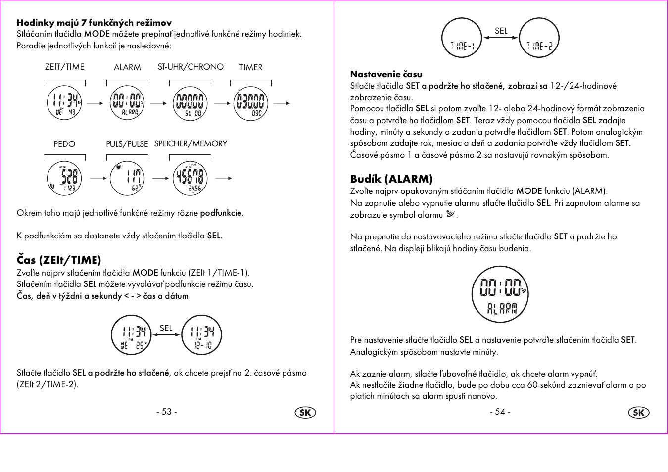 Čas (zeit/time), Budík (alarm) | Crivit 1-LD3875 User Manual | Page 28 / 45